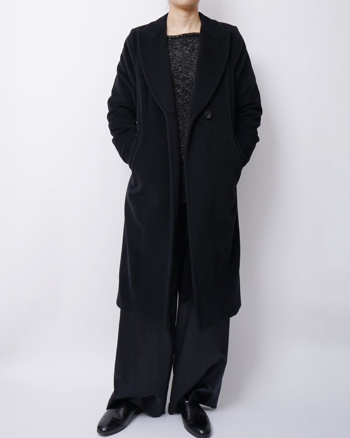 One Button Wool Coat