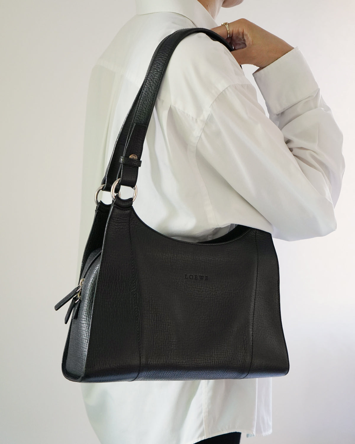 Black Leather Hand Bag