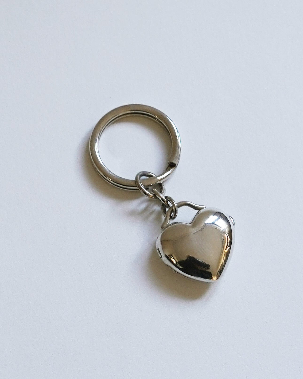 Burberry Keychain - Etsy Burberry Silver Heart Keychain with Gray Ribbon and Box display picture 1