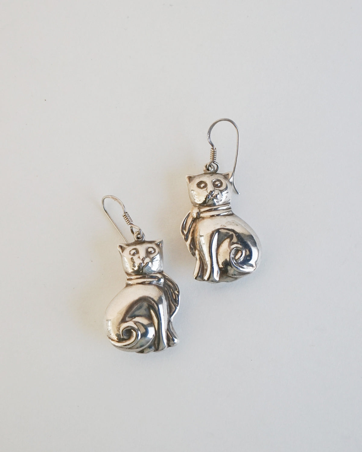 Silver Cat Earrings