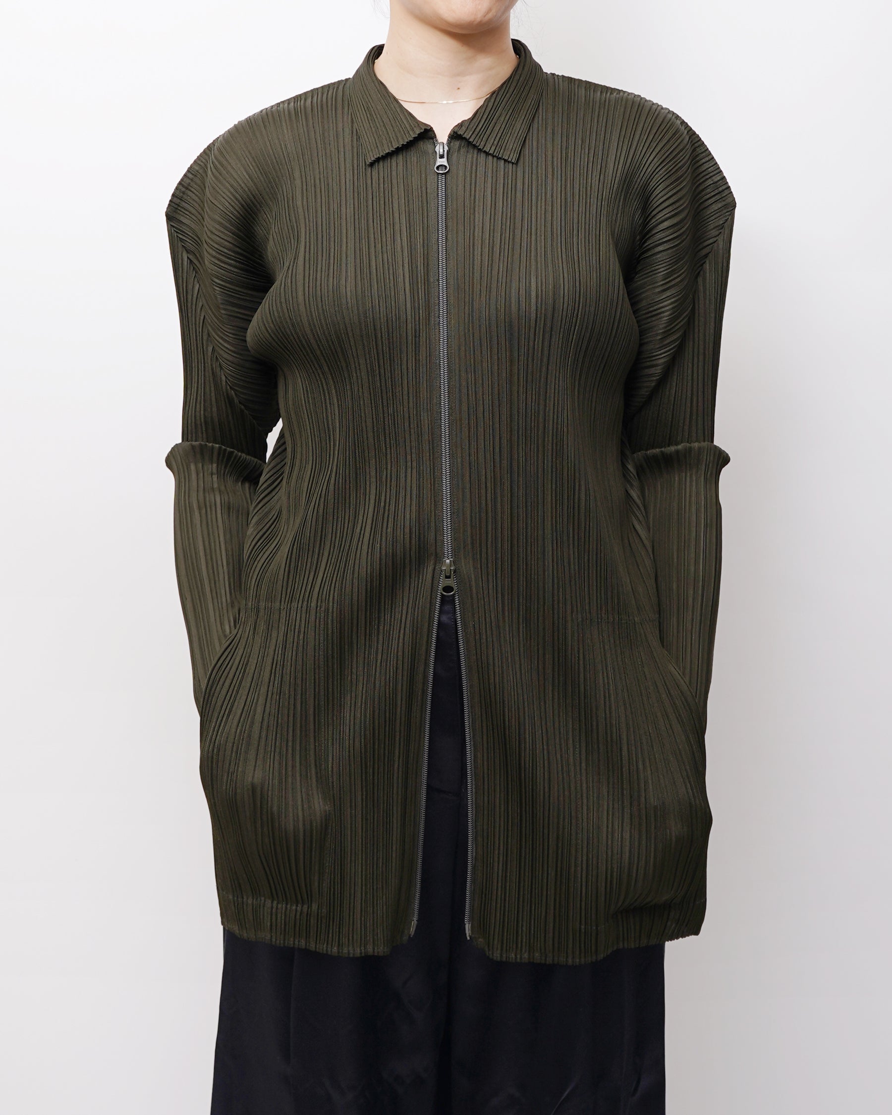 Issey Miyake Pleats Please Denim Print Pleated Jacket Rare Made in