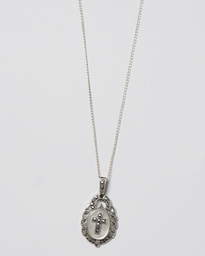 Silver Necklace w/ Religious Charm