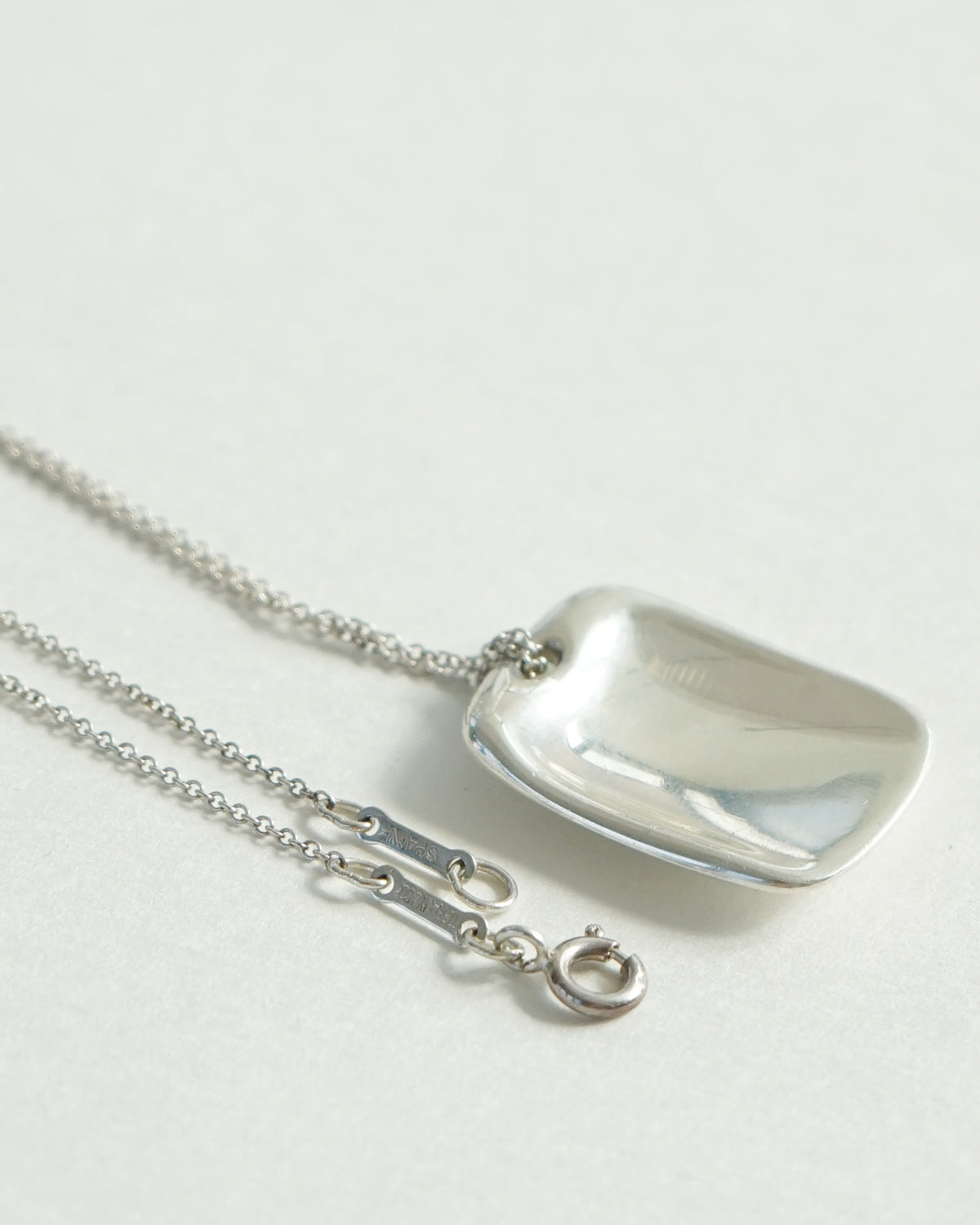 Silver Concave ID Necklace