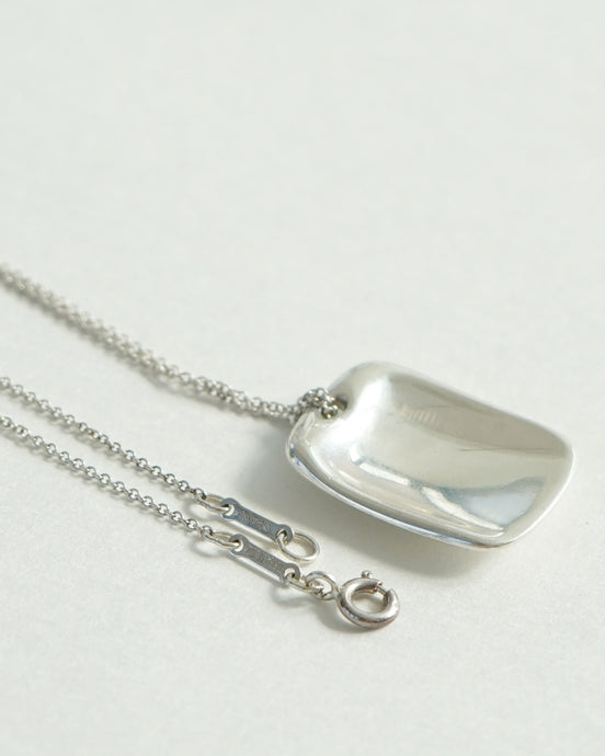 Silver Concave ID Necklace