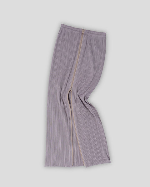 ISSEY MIYAKE　筆タグ　80S　ラップパンツ　スカート風　ストライプ Pleats Please Zip Up Long Skirt – Front General Store