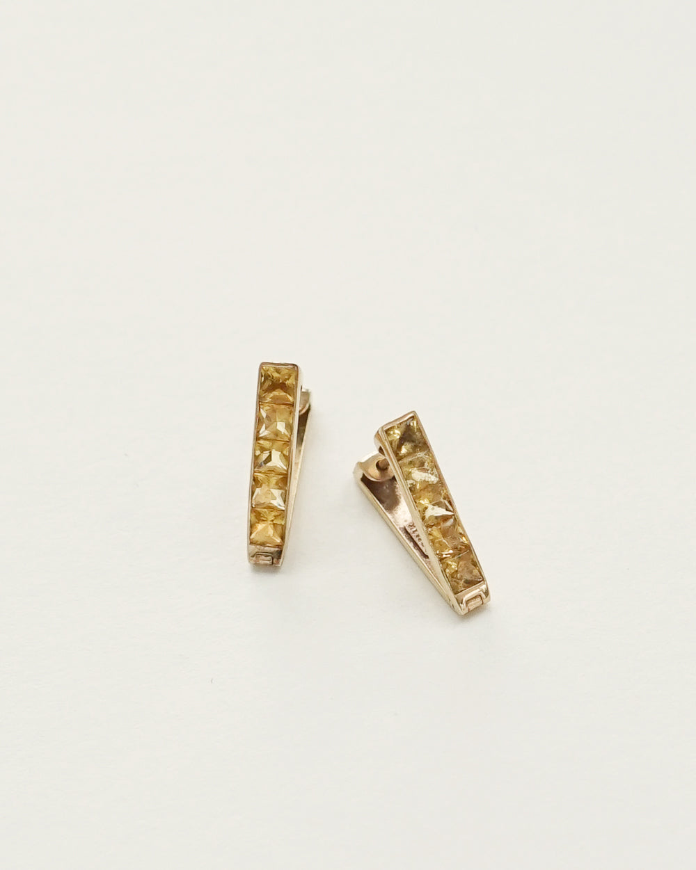 14k Gold x Gemstone Triangle Hoop Earrings