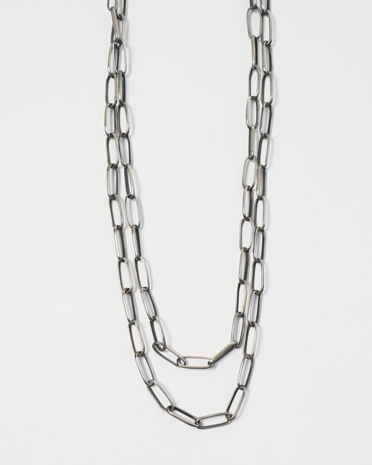 Silver Paper Clip Chain Necklace