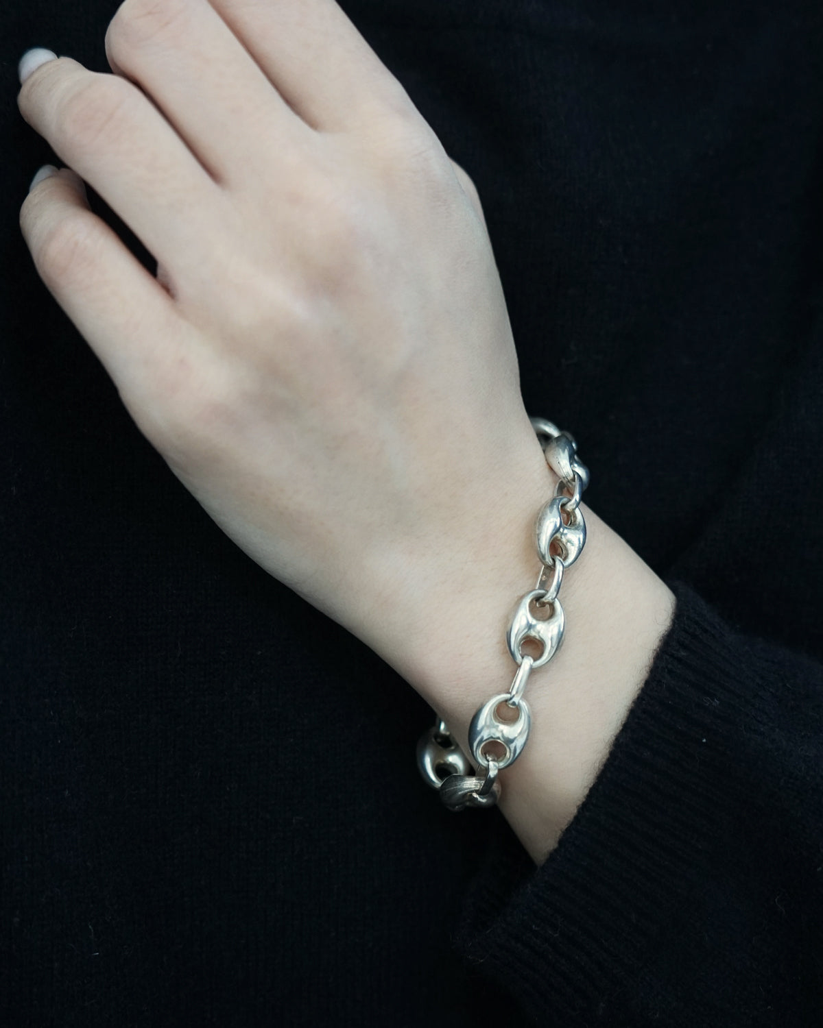 Silver Anchor Chain Bracelet