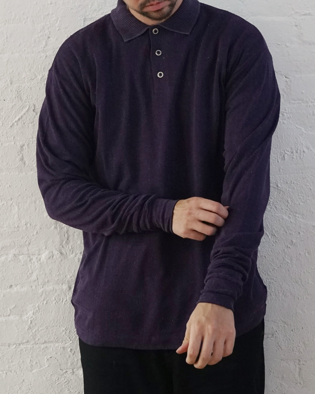 Silk Nep Polo L/S / Purple