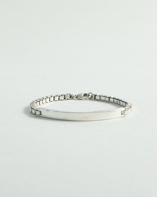  Silver Venetian Link ID Bracelet