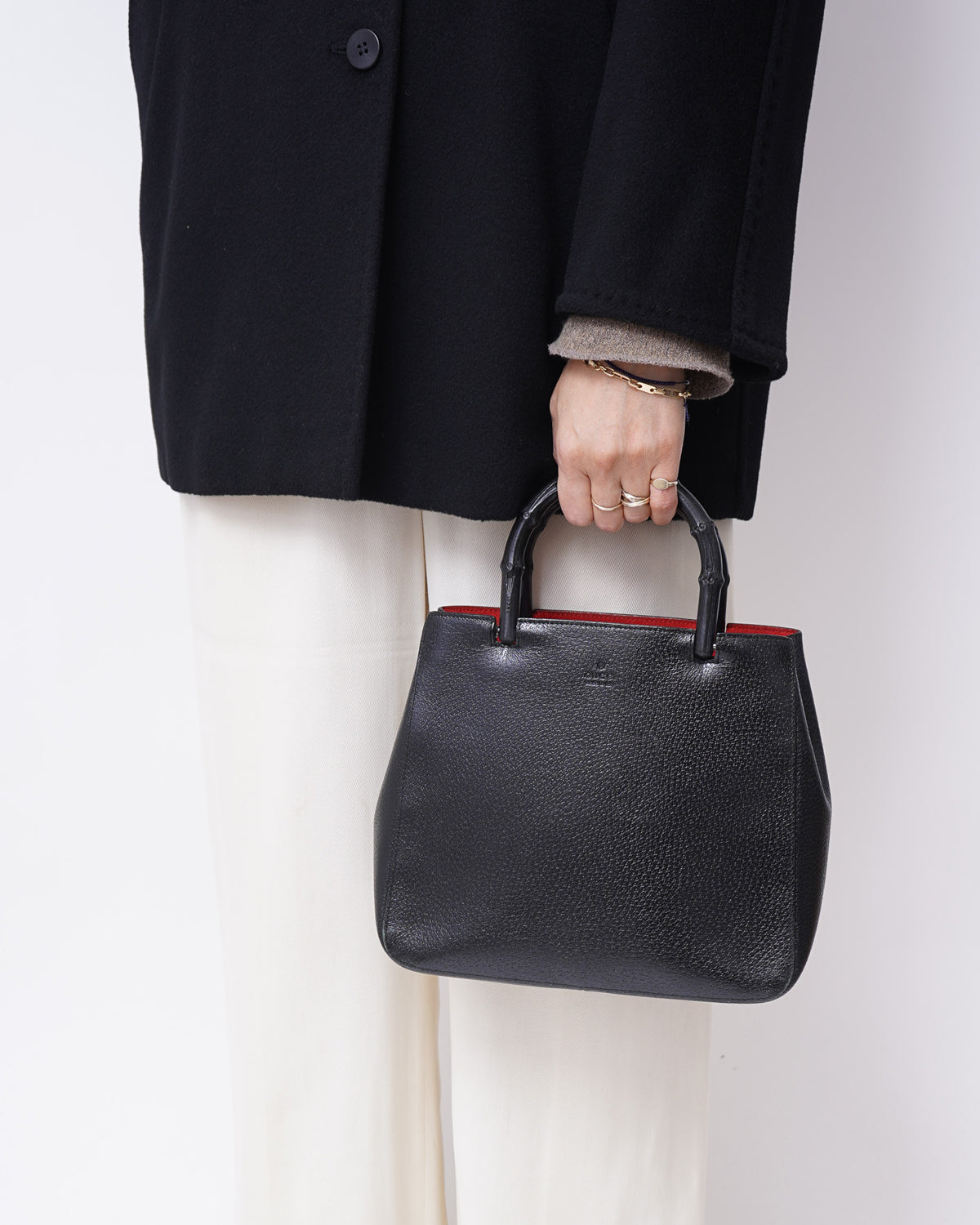 Hand Bag w/ Bamboo Handle