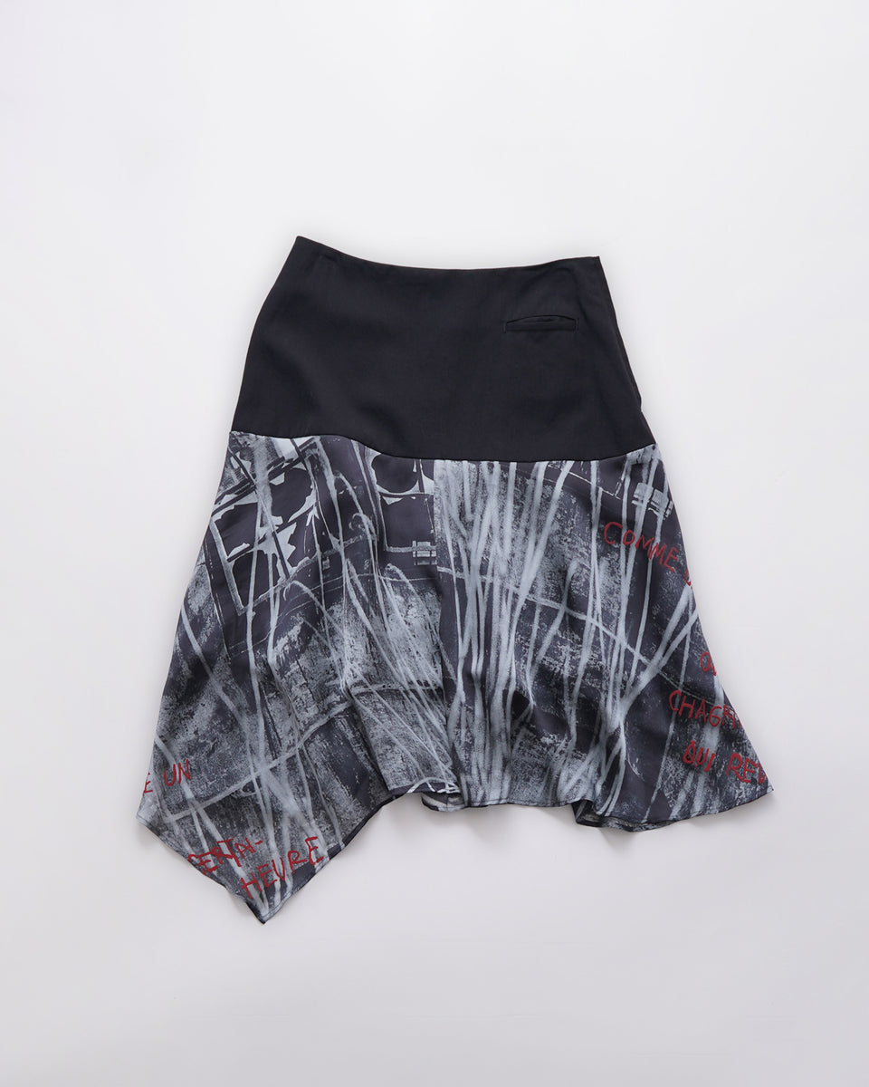 Wool x Print Docking Asymmetry Skirt Size: W27 – Front General Store