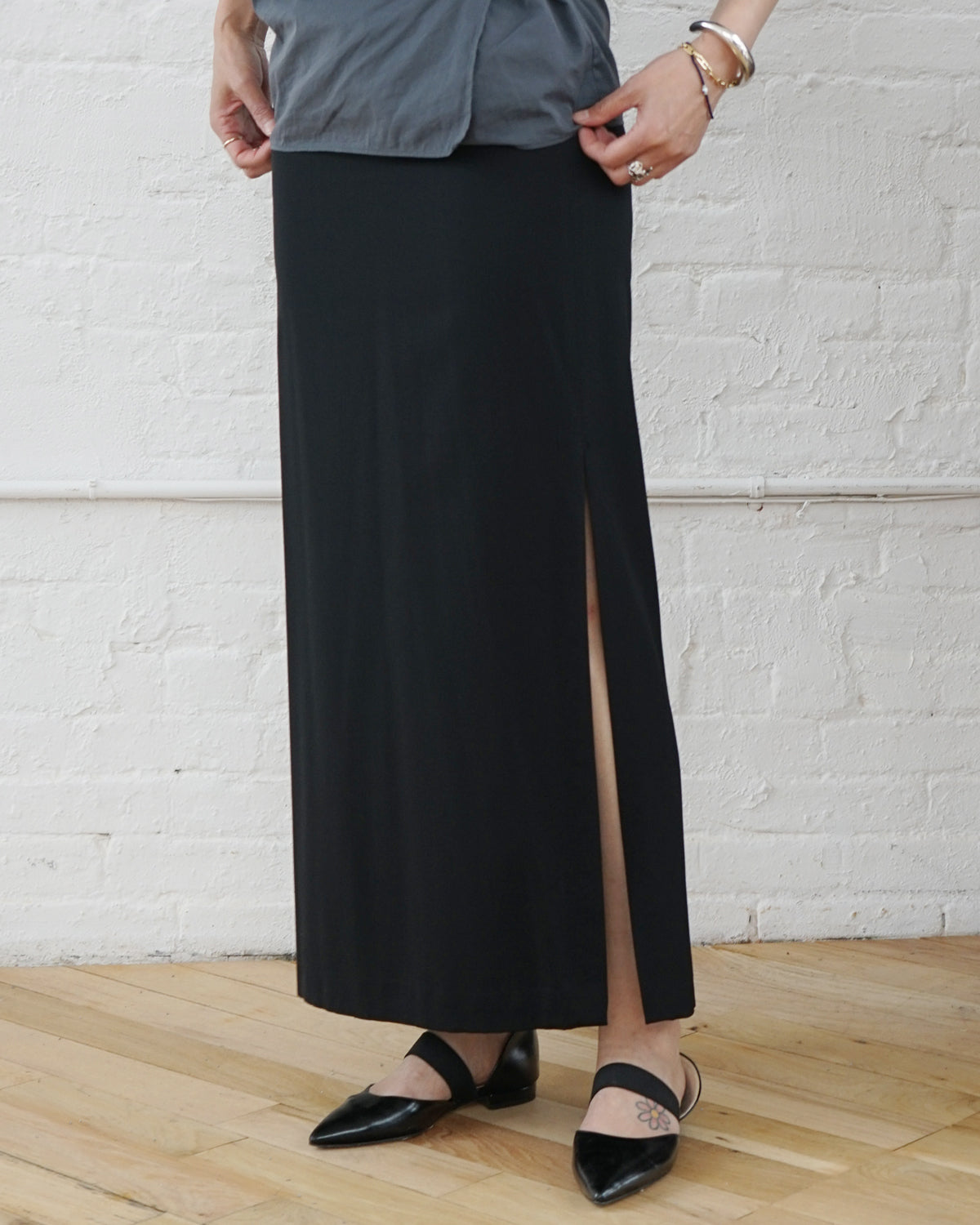 Side Slit Long Skirt