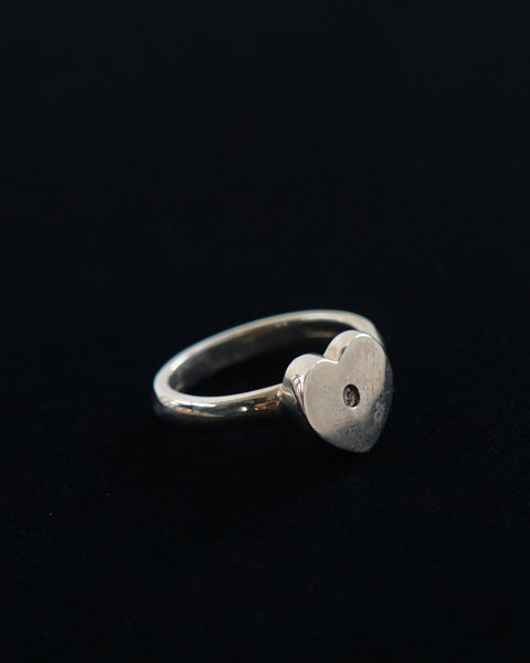 Silver Heart Ring w/ Diamond / size: 7 – Front General Store
