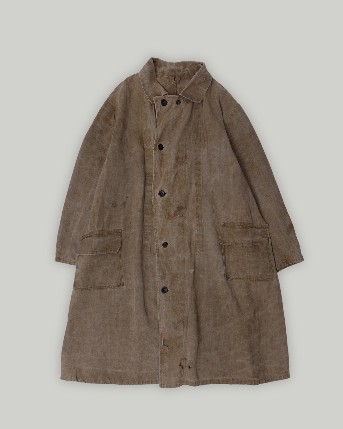 Double Breasted Washed Linen Coat