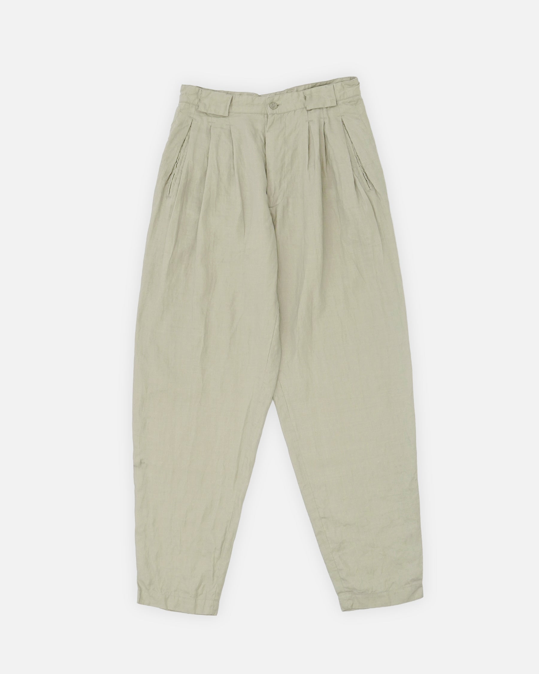 Tucked Linen Trousers / Pale Green – Front General Store