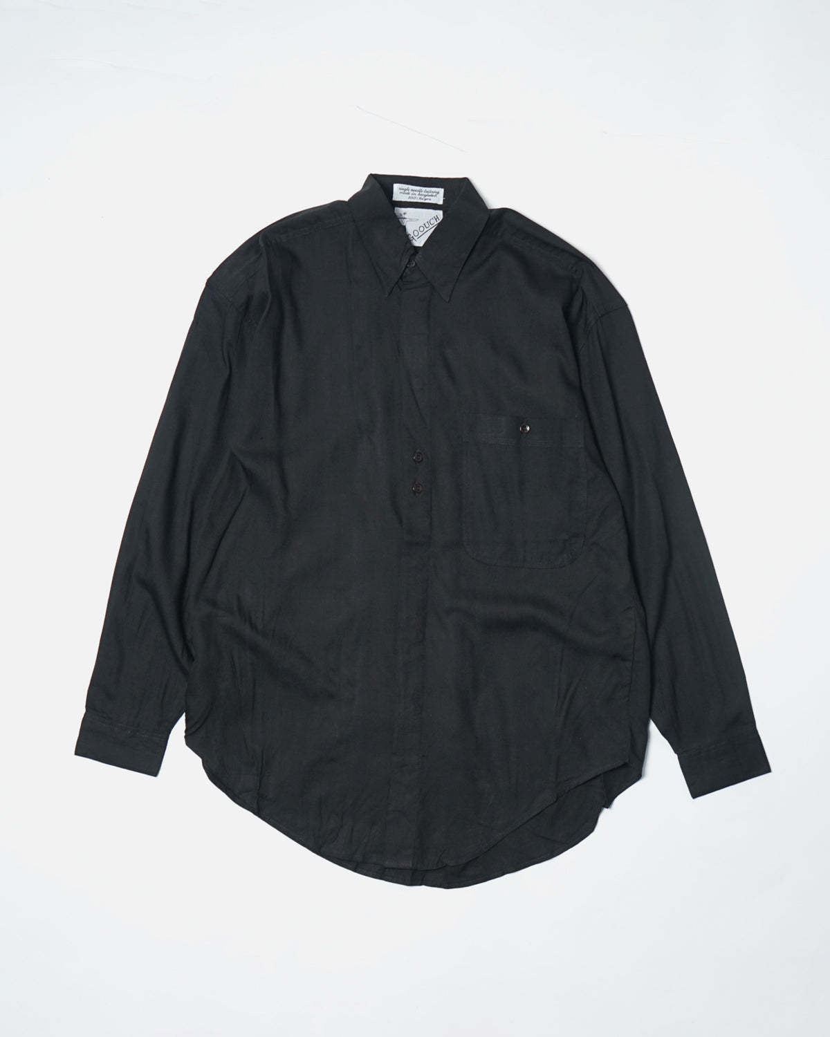 Front Fly Rayon Shirt / Black