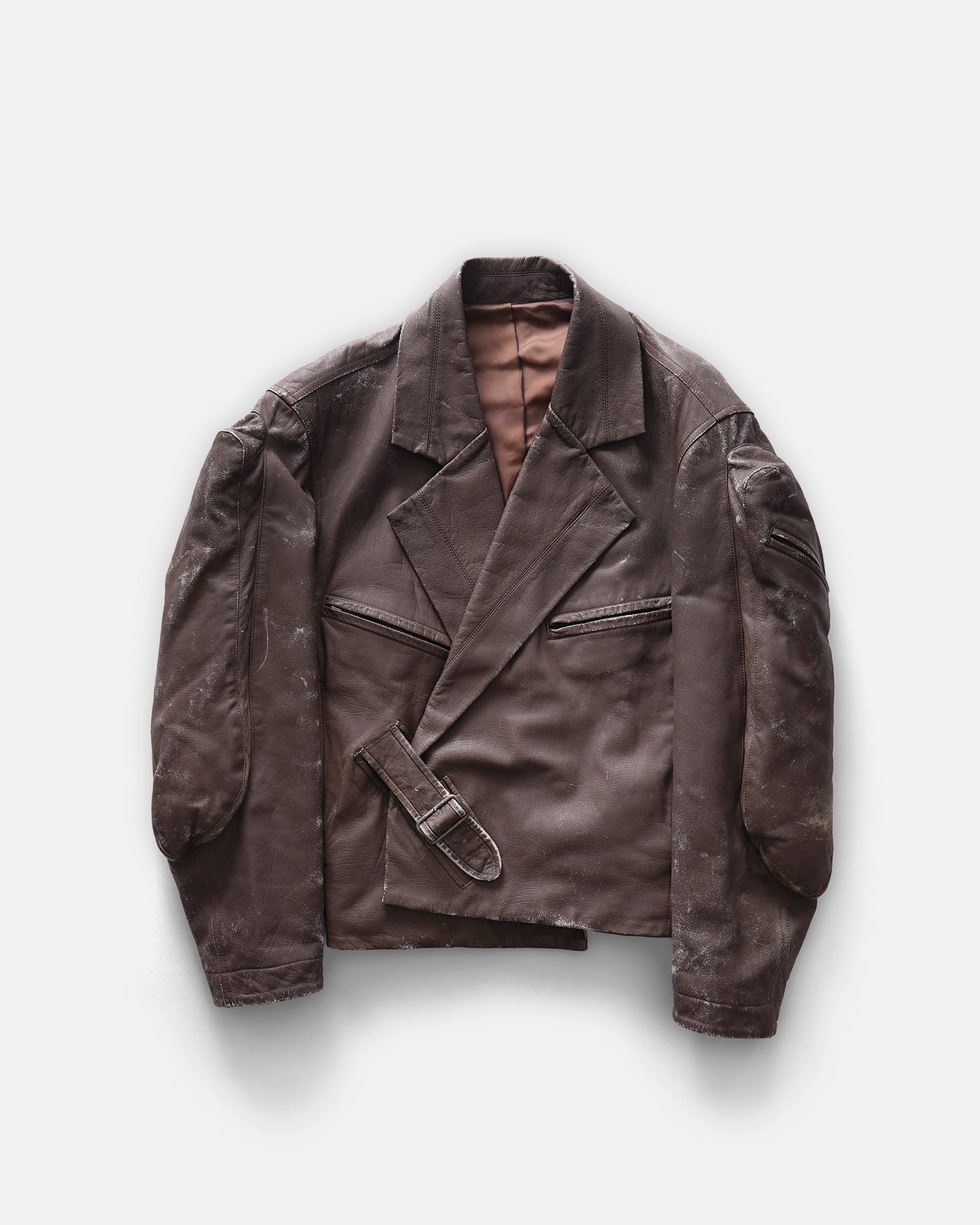 Miyakeページ② Issey Miyake Brush Tag Double Breasted Leather Jacket 1980's Mae