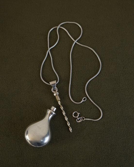 Silver Necklace w/ perfume charm