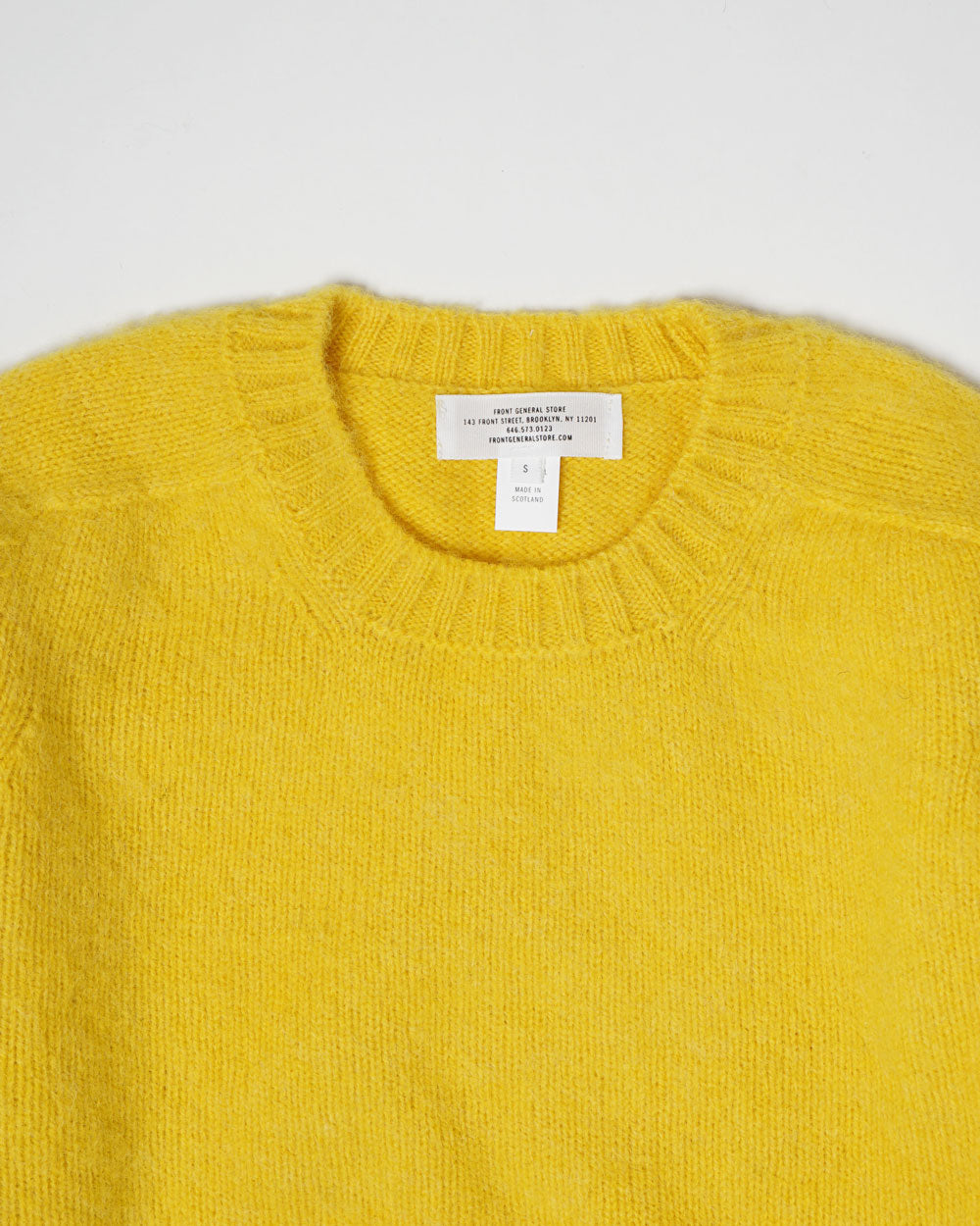Brushed Shetland Sweater Crew Neck / Yellow