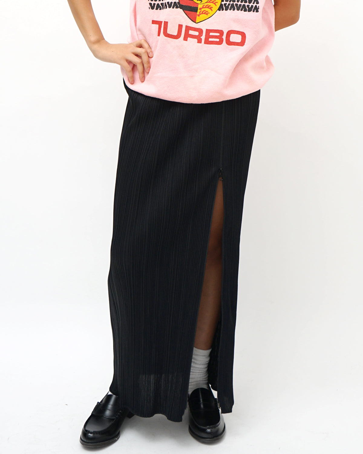 Pleats Please Zip-up Long Skirt