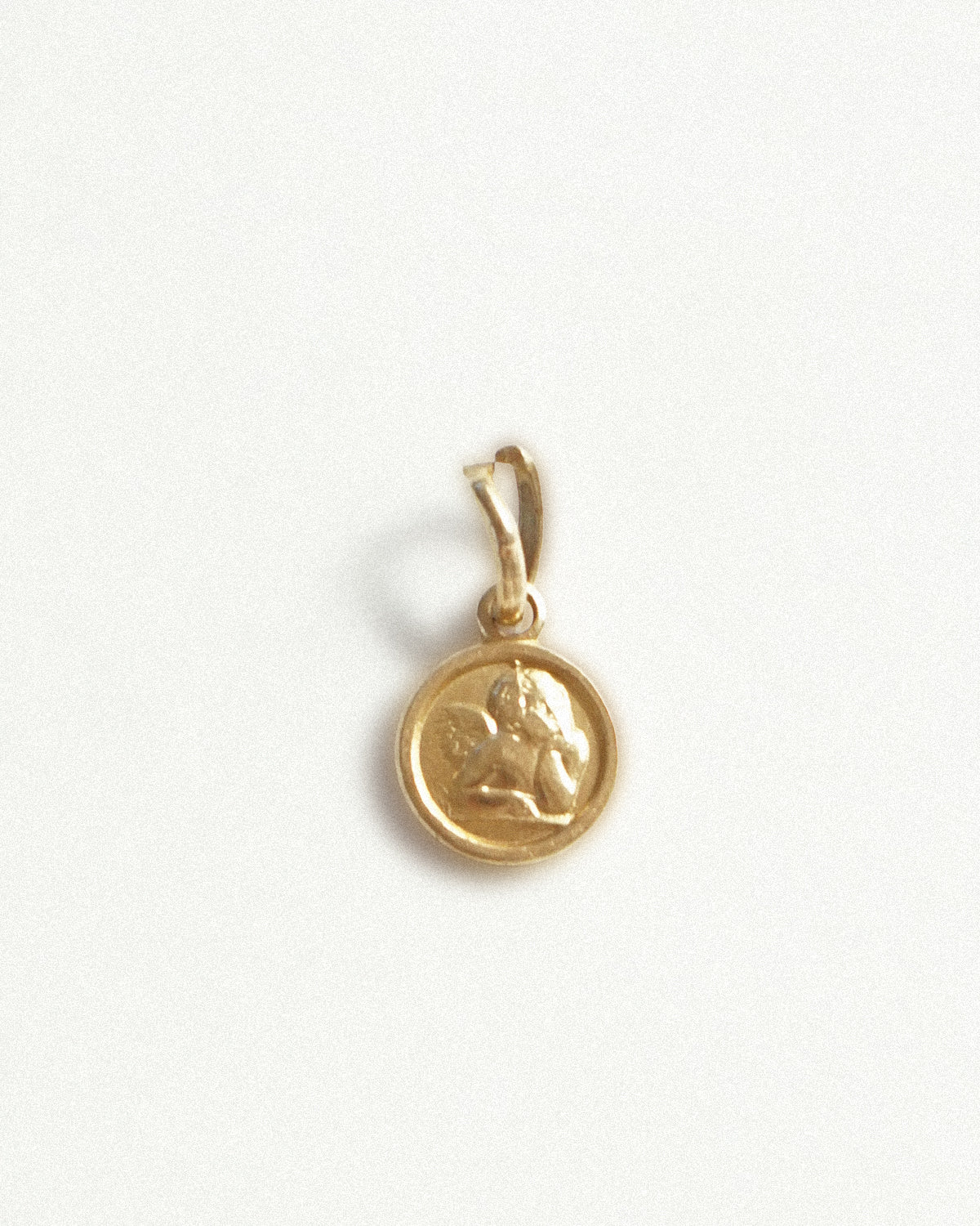 14k Gold Angel Coin Charm