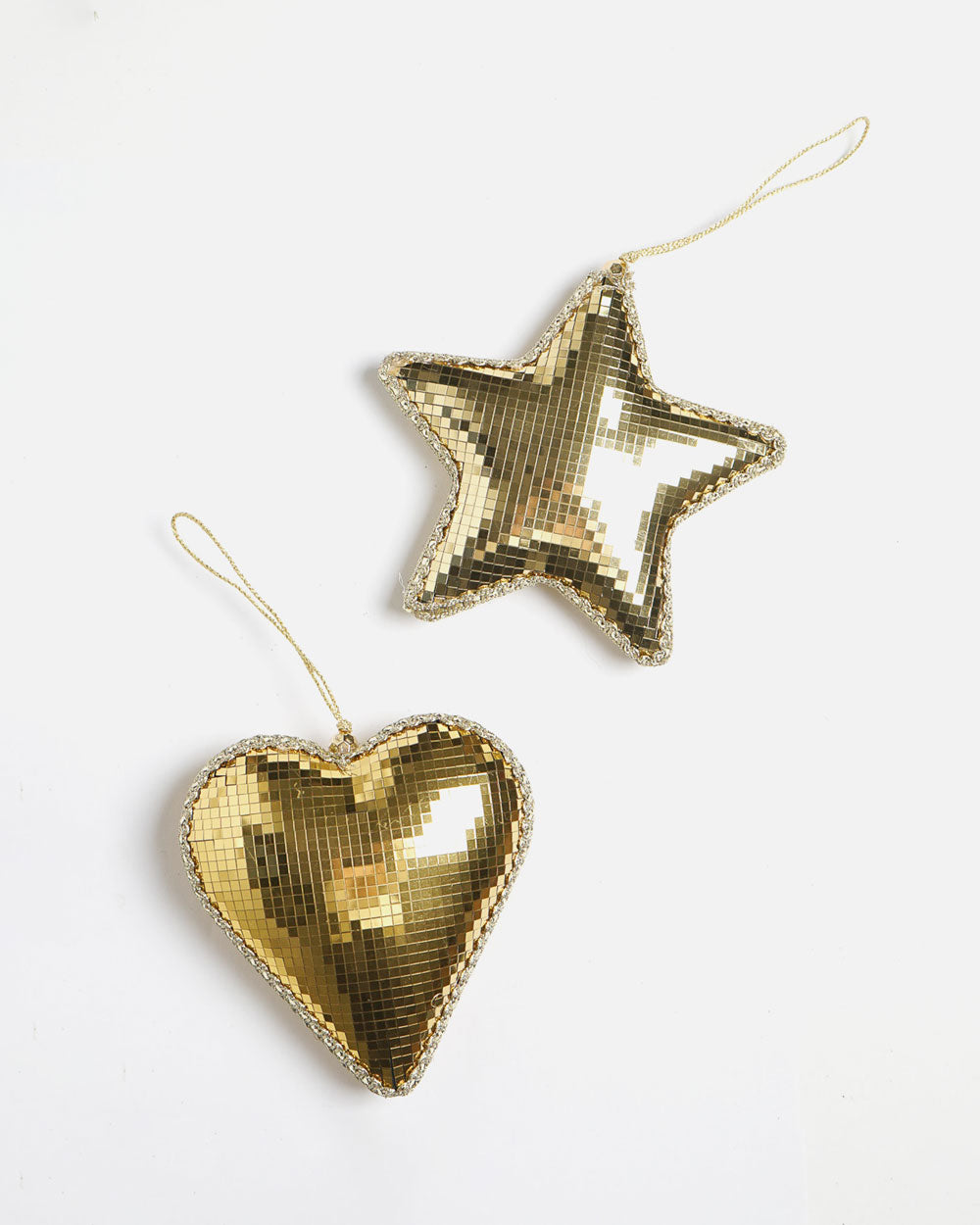 Mirror Heart & Star Ornament