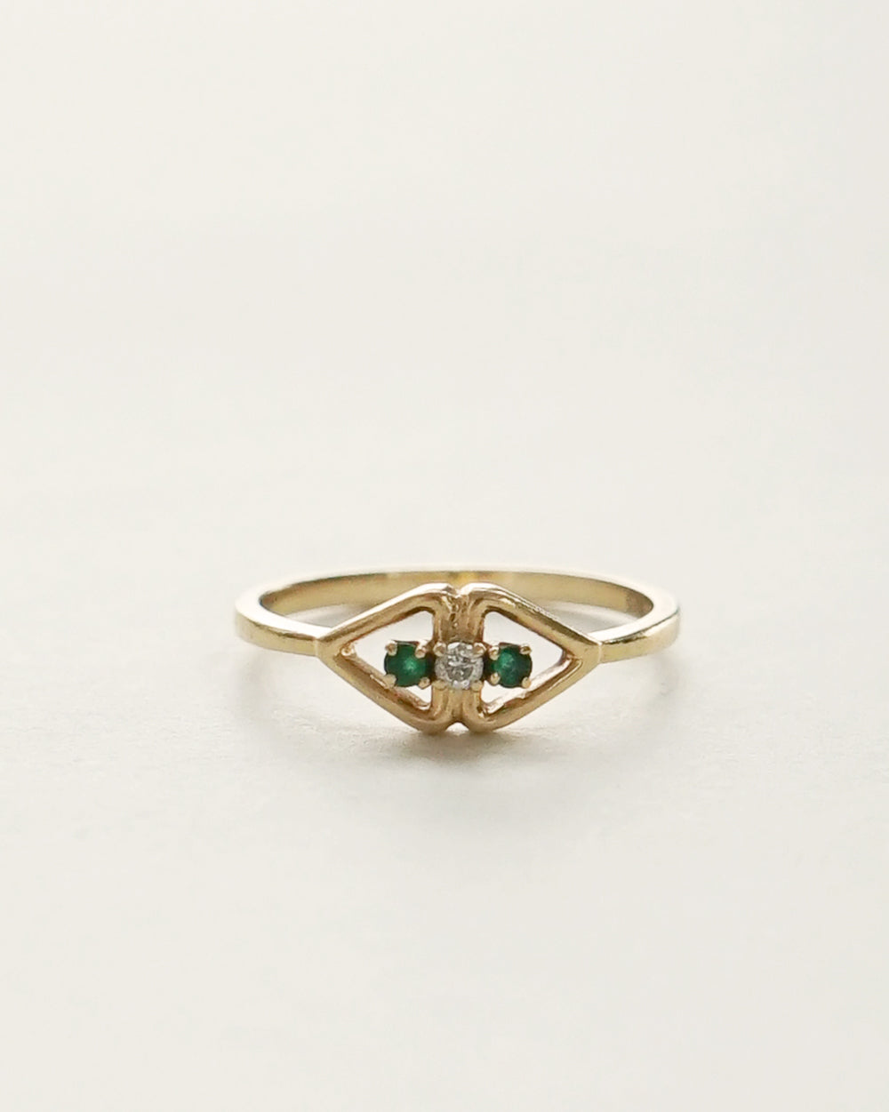 14k Gold Ring w/ Emerald  & Diamond
