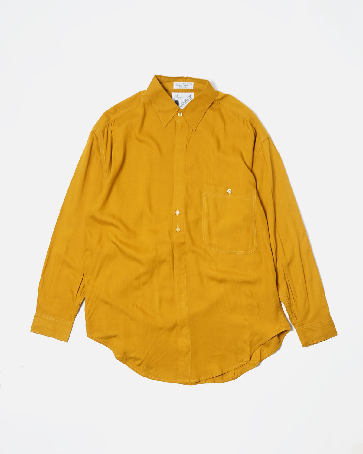 Front Fly Rayon Shirt / Mustard