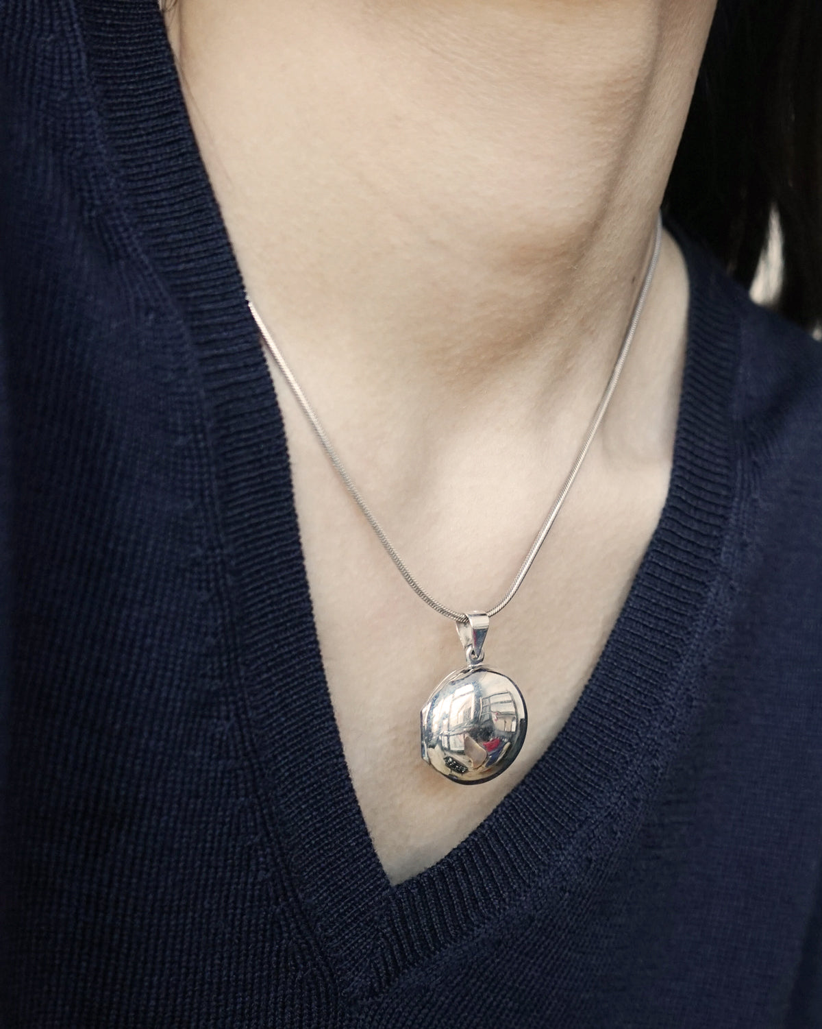 Silver Necklace w/ Locket Charm