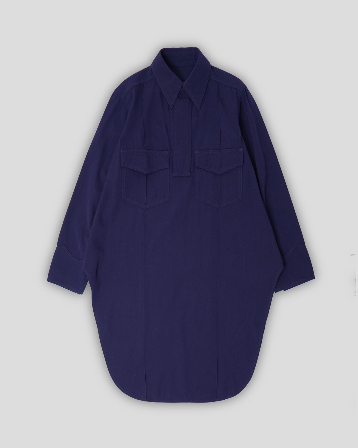 Wool Gabardine Long Shirt