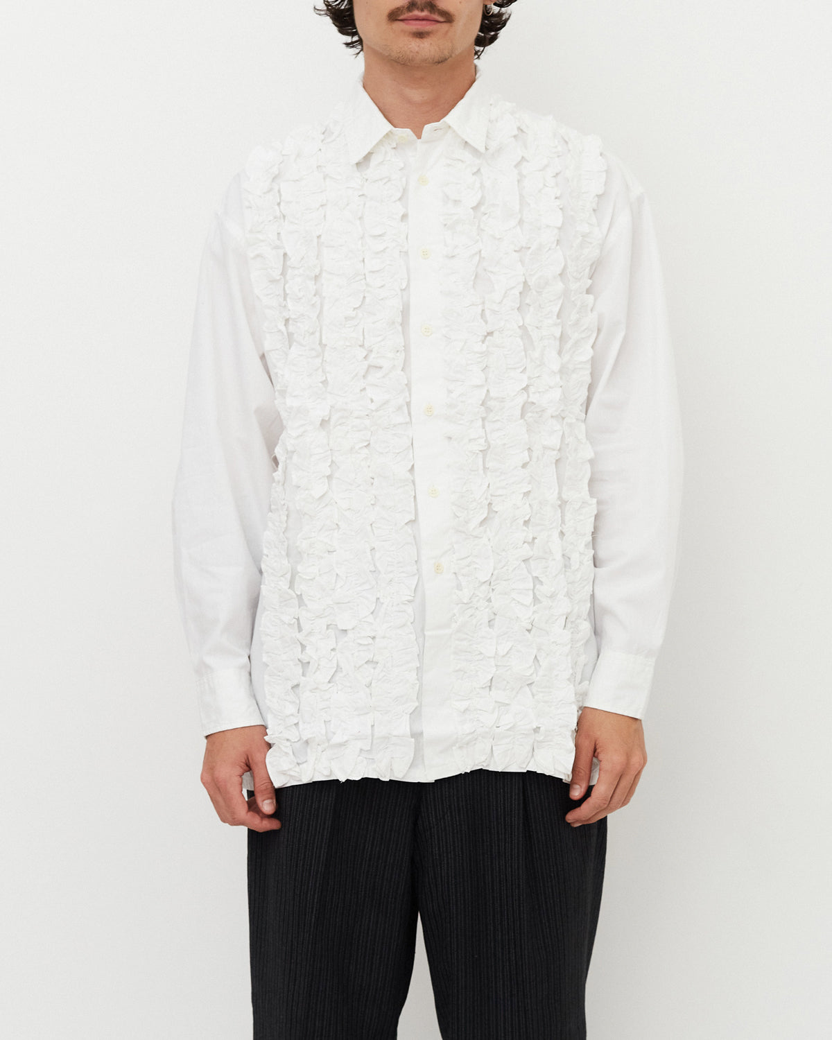 White Ruffle Shirt