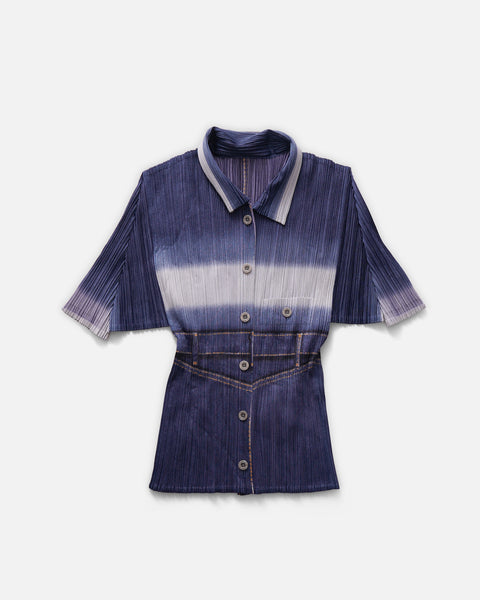Pleats Please Denim Transcription S/S Shirt – Front General Store