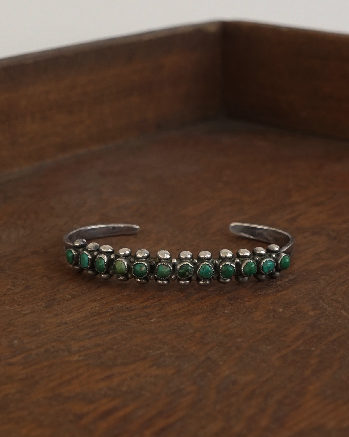 Silver Native American Cuff Bracelet w/ Turquoise