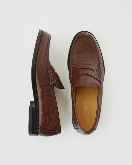 FGS Men's Embossed Leather Loafer / Brown