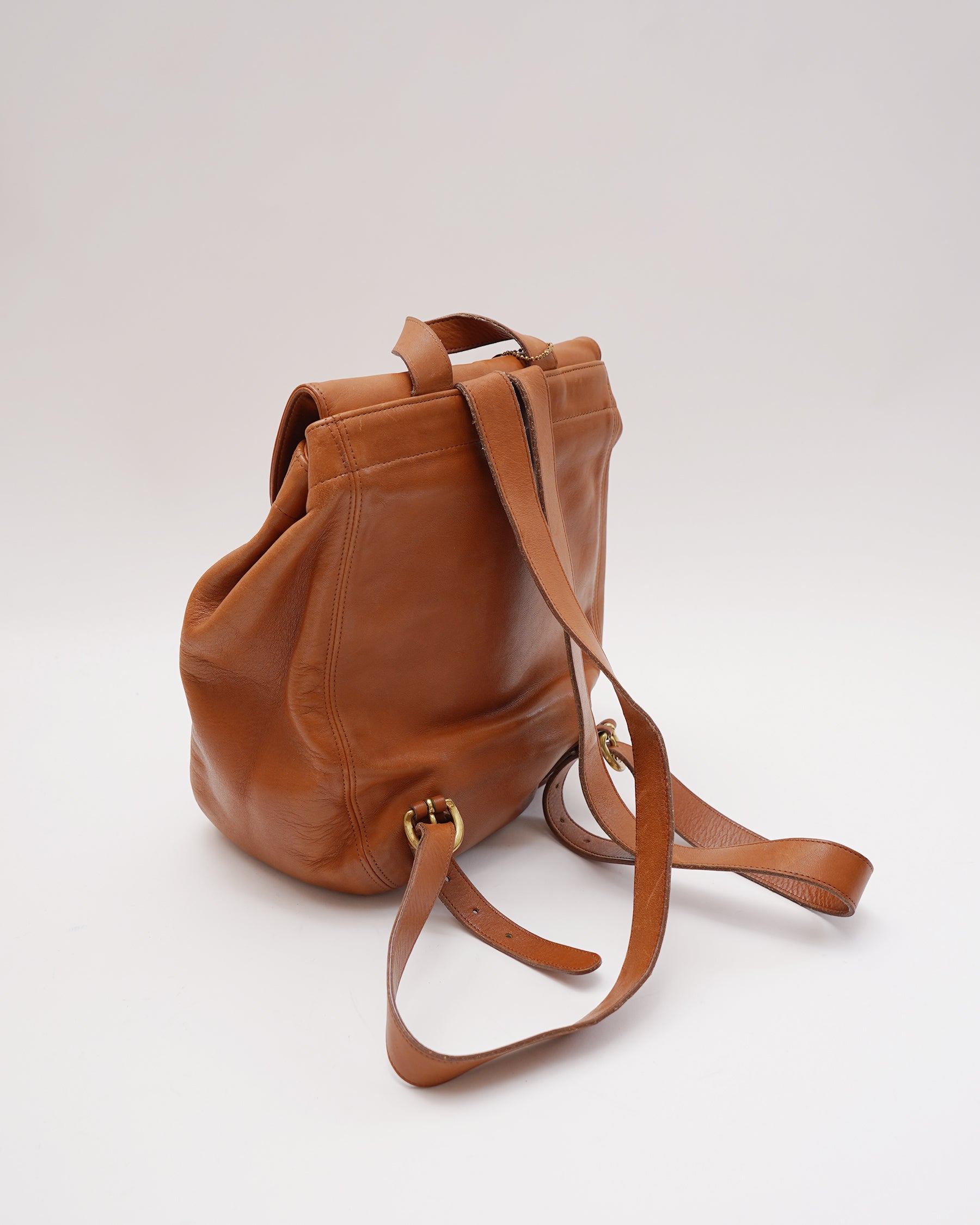 brown leather backpack satchel Peter - Toe Strap Sandal and adjustable padded straps Men Leather Backpack Brown Backpack