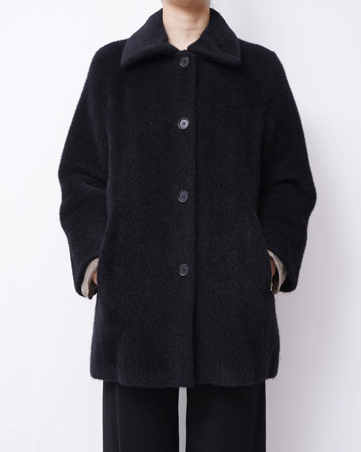 Wool / Alpaca Shaggy Half Coat