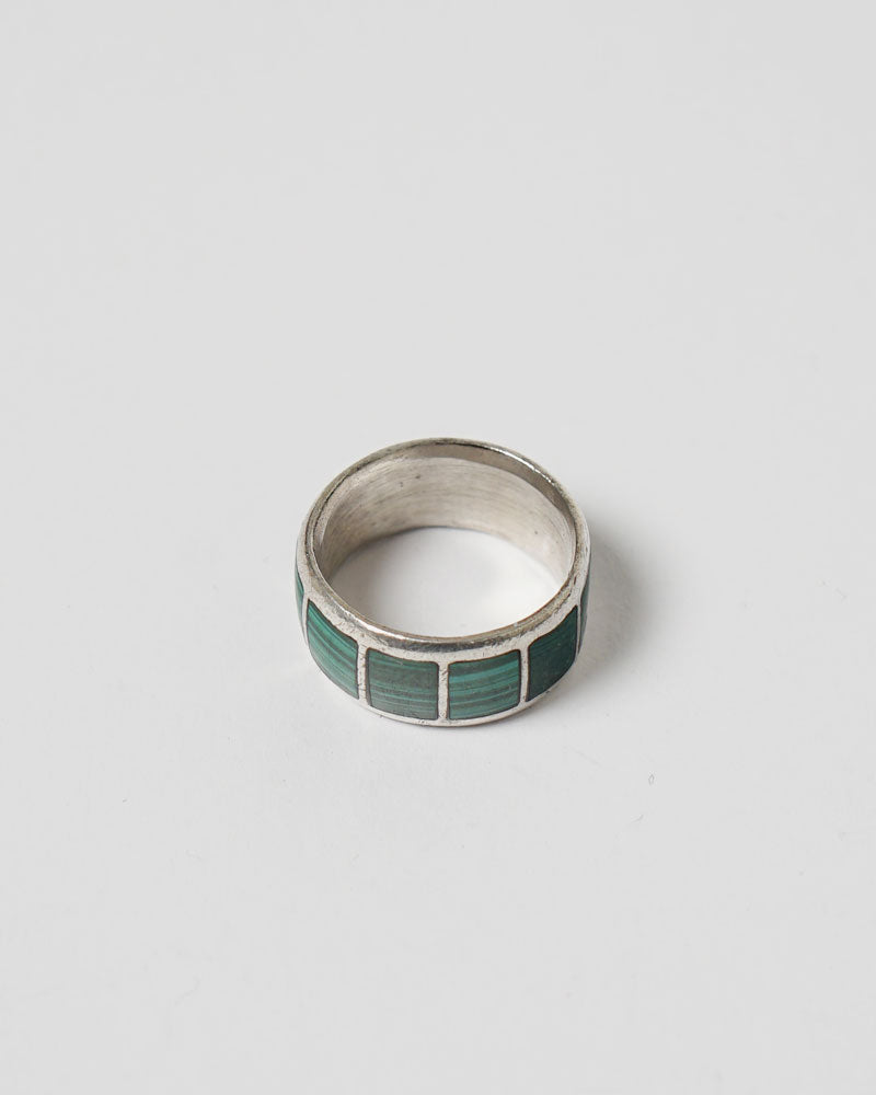 Silver x Malachite Band Ring / size: 8