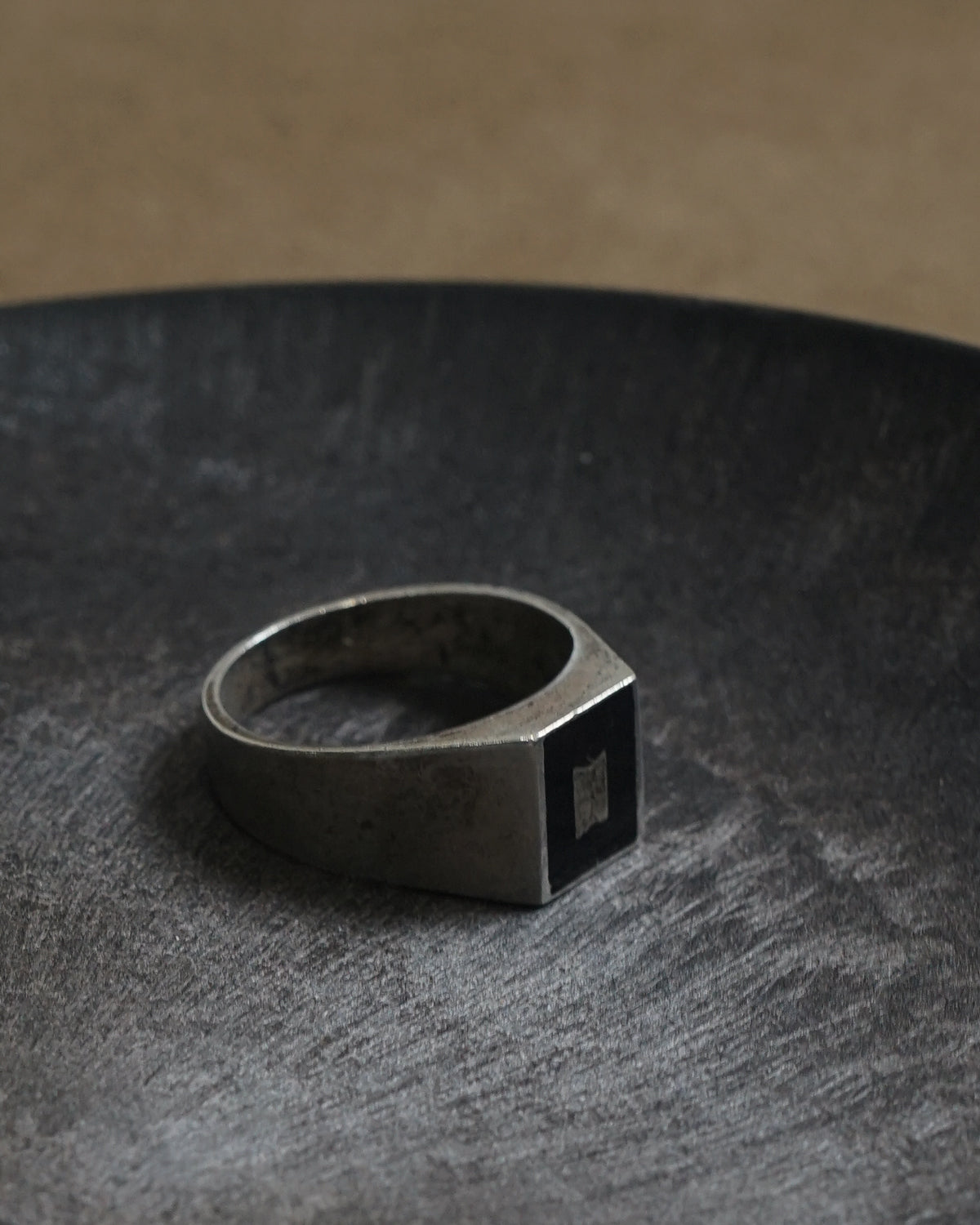 Silver Ring w/ Onyx / size: 8.5