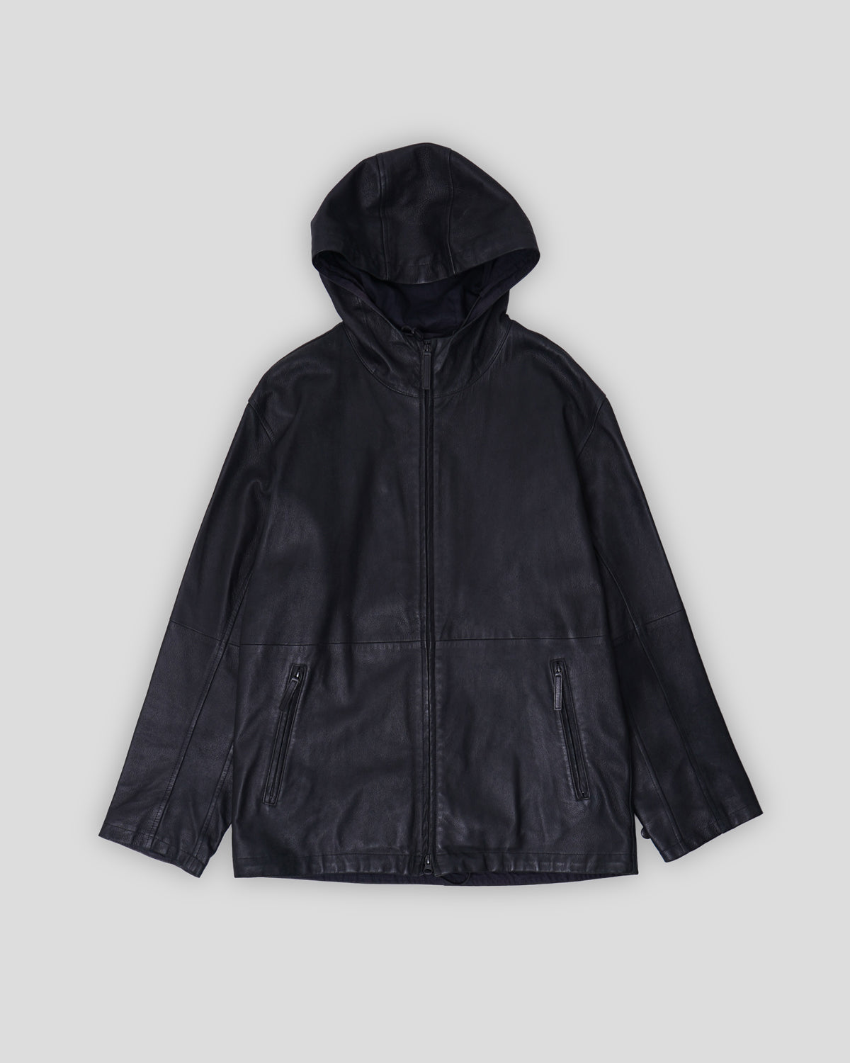 Hooded Lamb leather Jacket