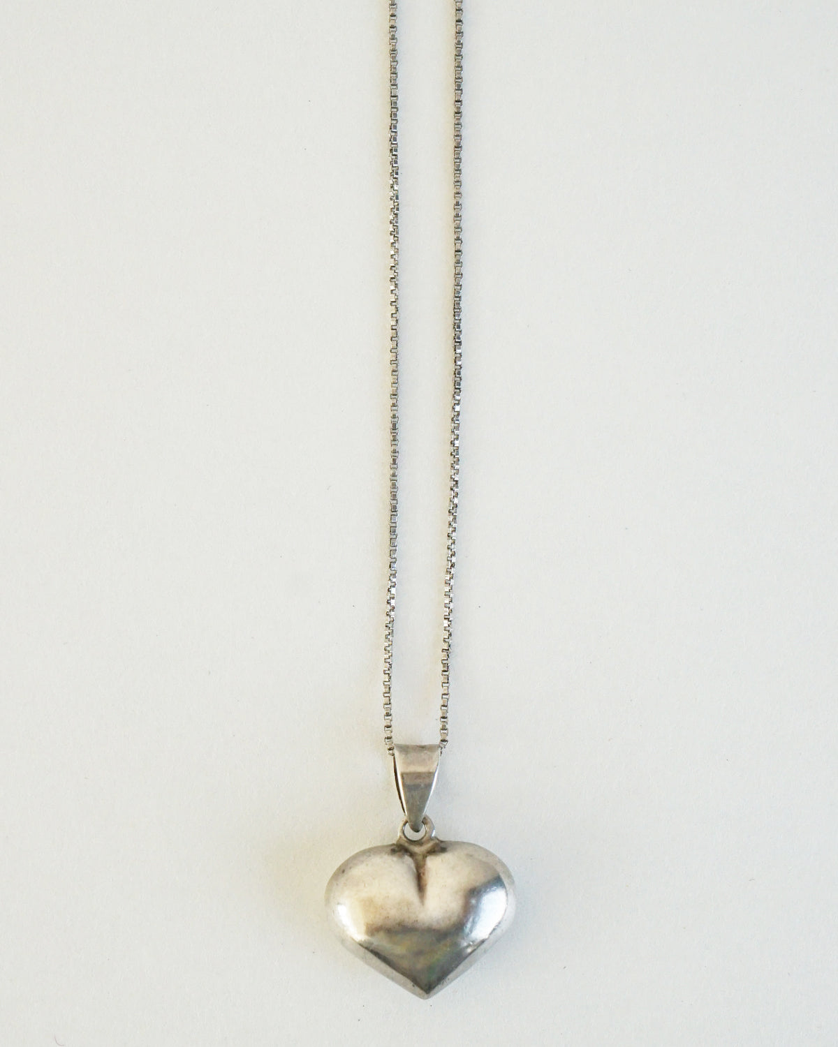 Silver Chain Necklace w/ Heart Charm