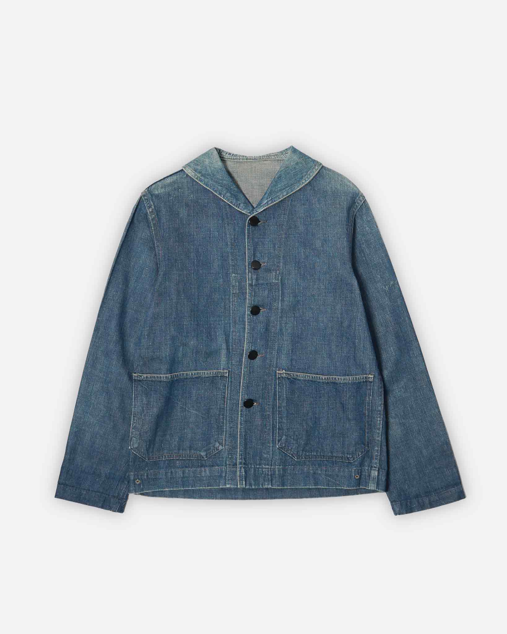 Us Navy Shawl Denim Shawl Jacket 1940's USN Denim Shawl Collar