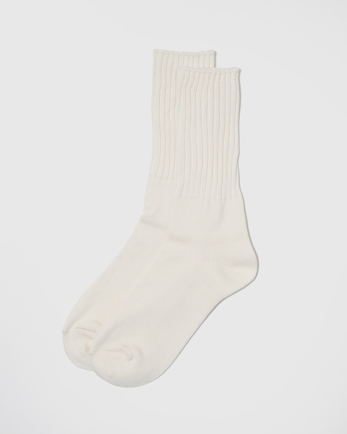 Silket Ribbed Socks / White