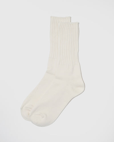 Silket Ribbed Socks / White