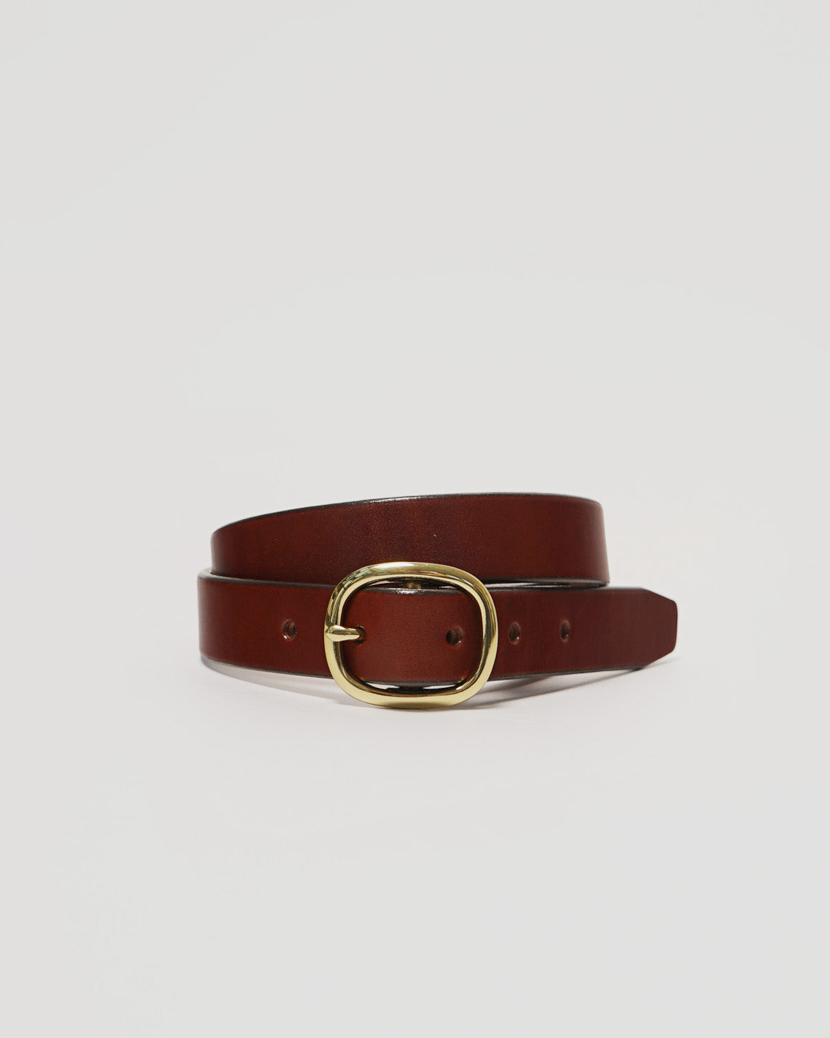 FGS Rounded Center Bar Leather Belt / Gold Buckle – Front  display picture 3