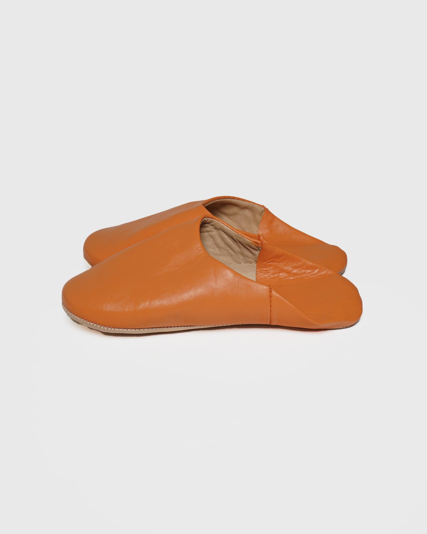 Moroccan Babouche Basic Slippers, Orange
