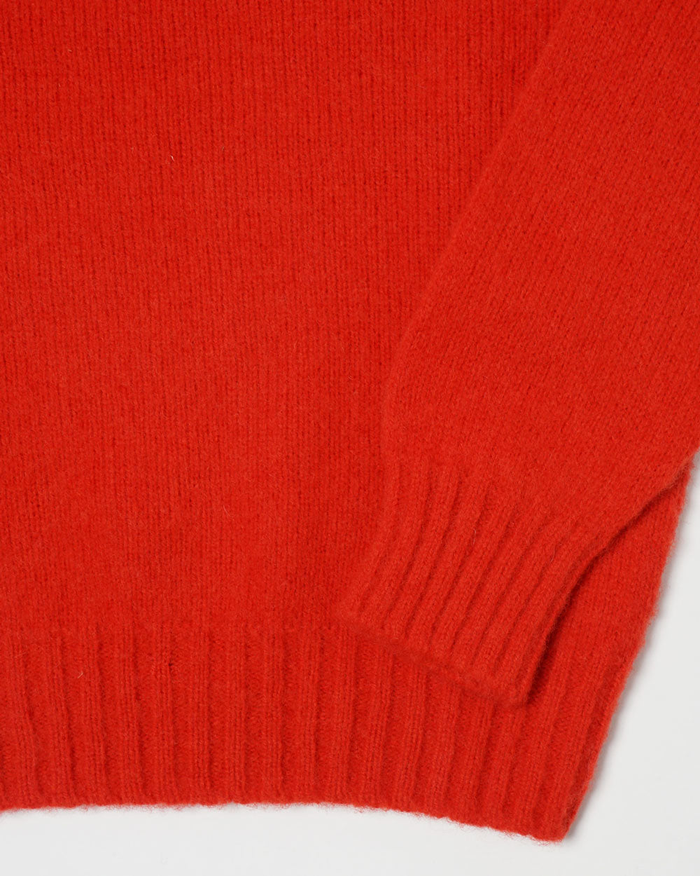 Brushed Shetland Sweater Crew Neck / Red