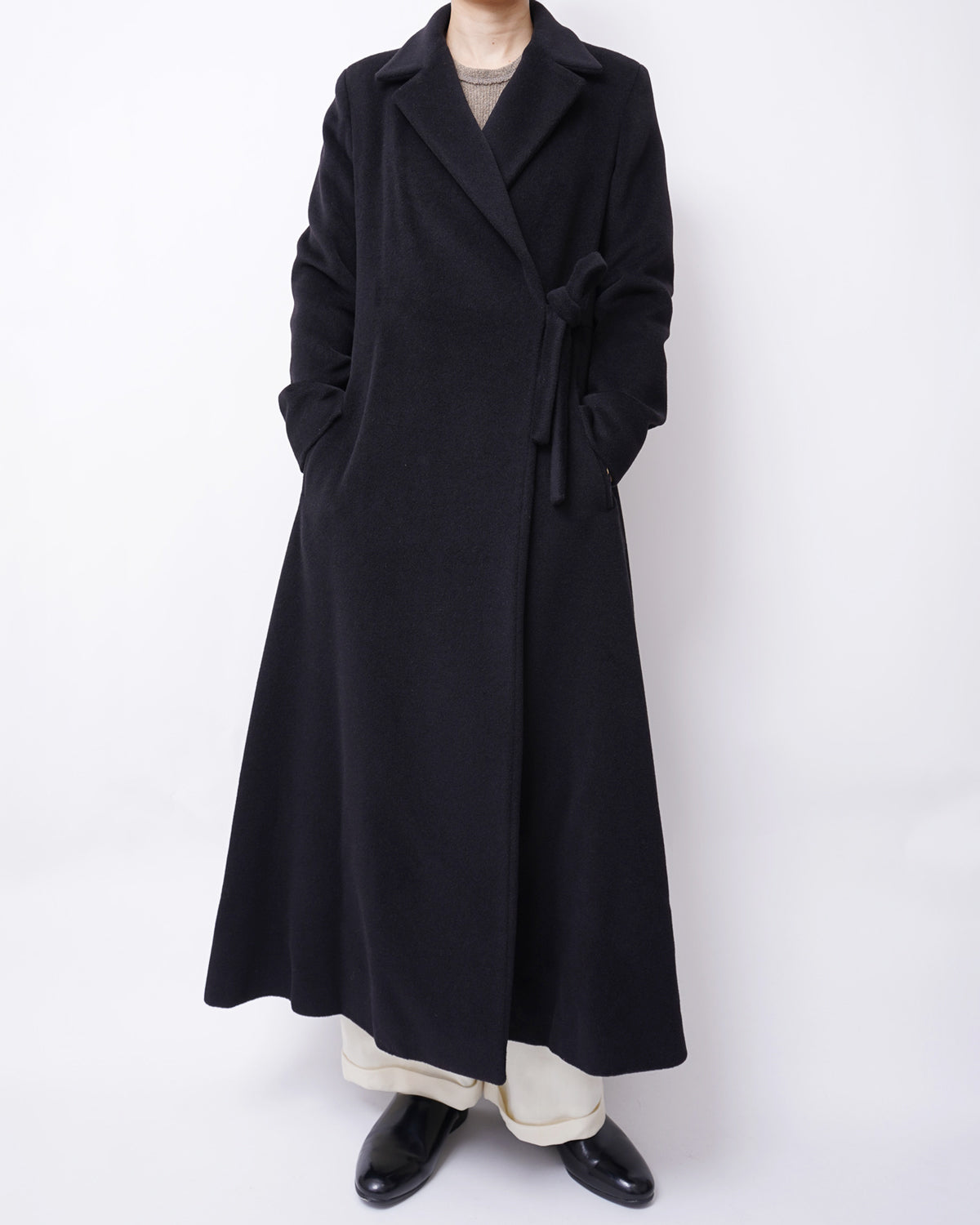 Wool/ Cashmere A-Line Long Coat