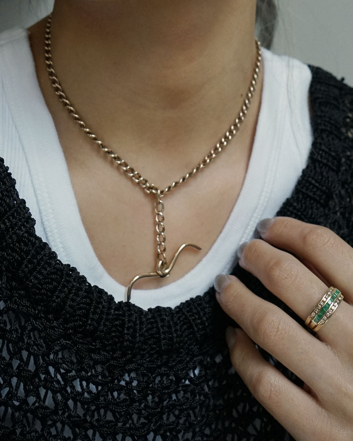 14k Gold Watch Chain Choker Necklace