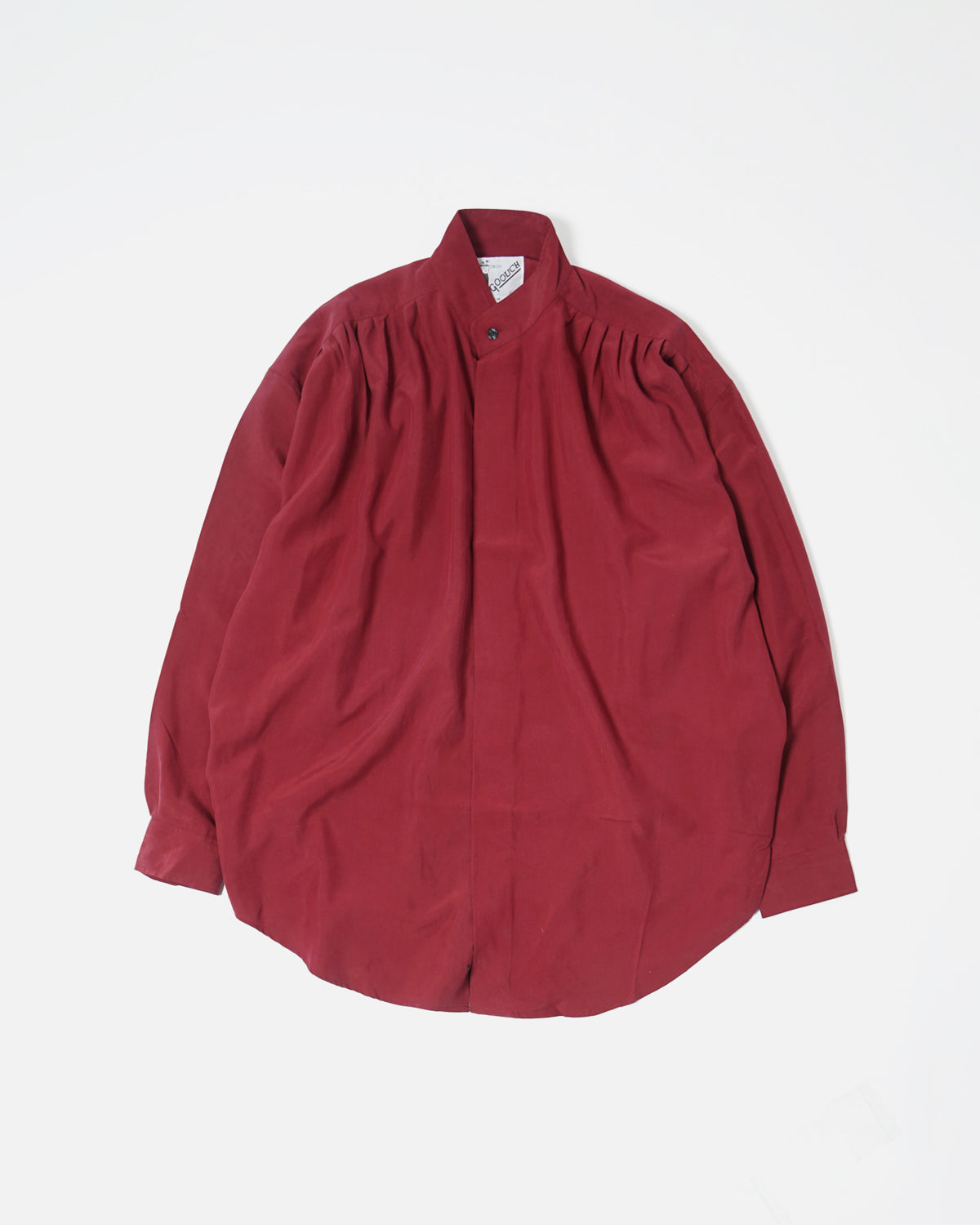 Gathered Silk Shirt / Burgundy